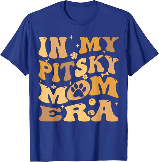In My Pitsky Mom Era Groovy Pitsky Dog Men Women Kids T-Shirt - T-Shirt | Royal