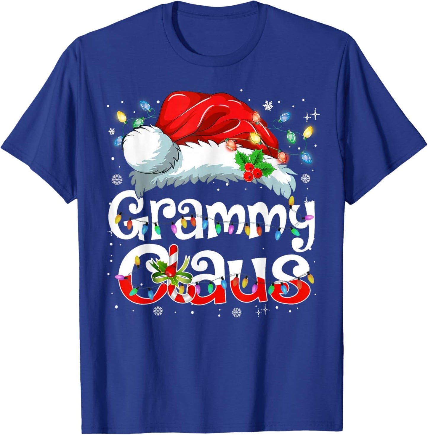 Grammy Claus Christmas Pajama Family Matching Xmas Light T-Shirt - T-Shirt | Royal