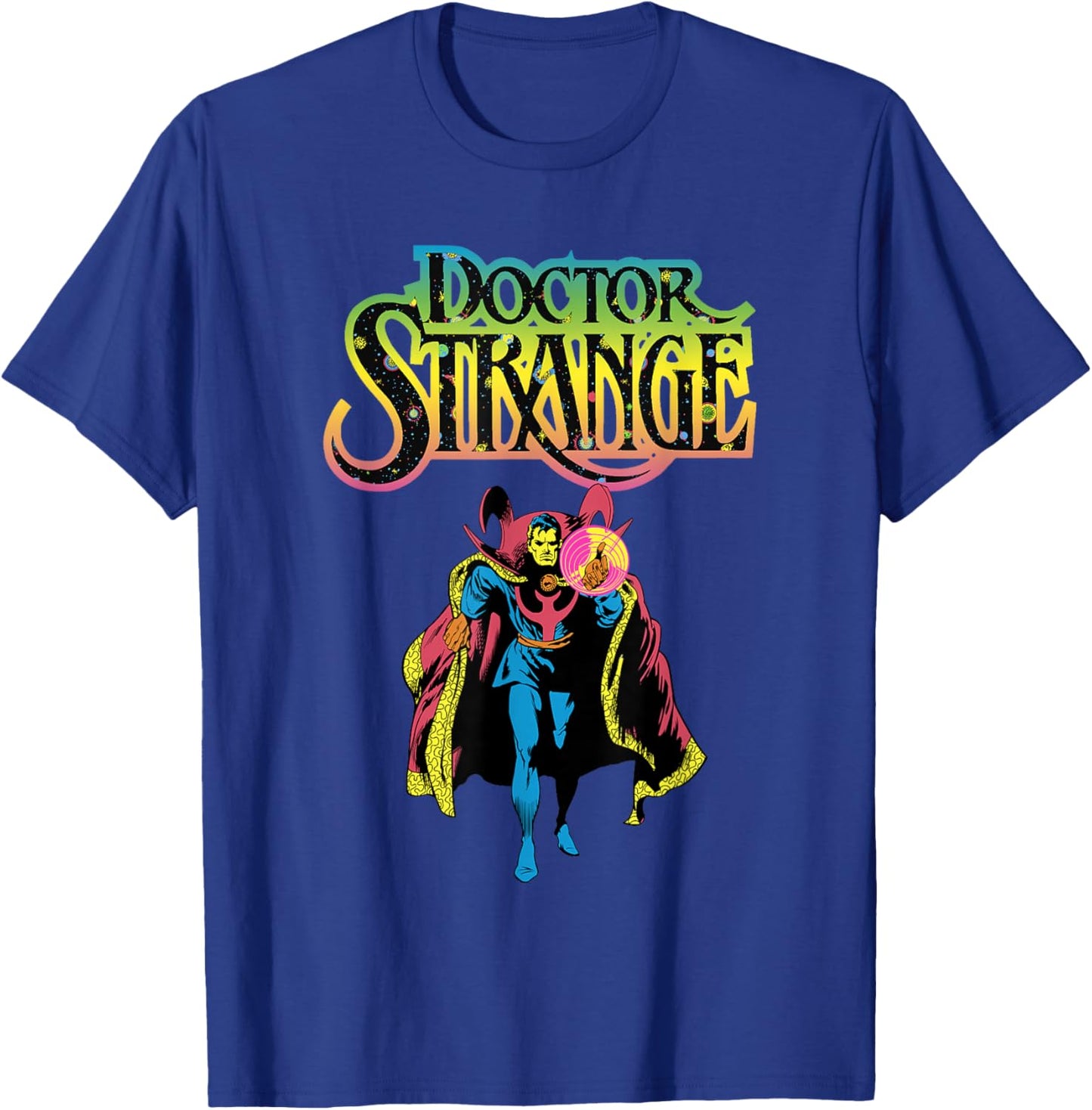 Marvel Comics Retro Classic Dr. Strange Colorful Title T-Shirt - T-Shirt | Royal