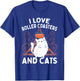 Theme Park Vacation I Love Roller Coasters And Cats T-Shirt - T-Shirt | Royal