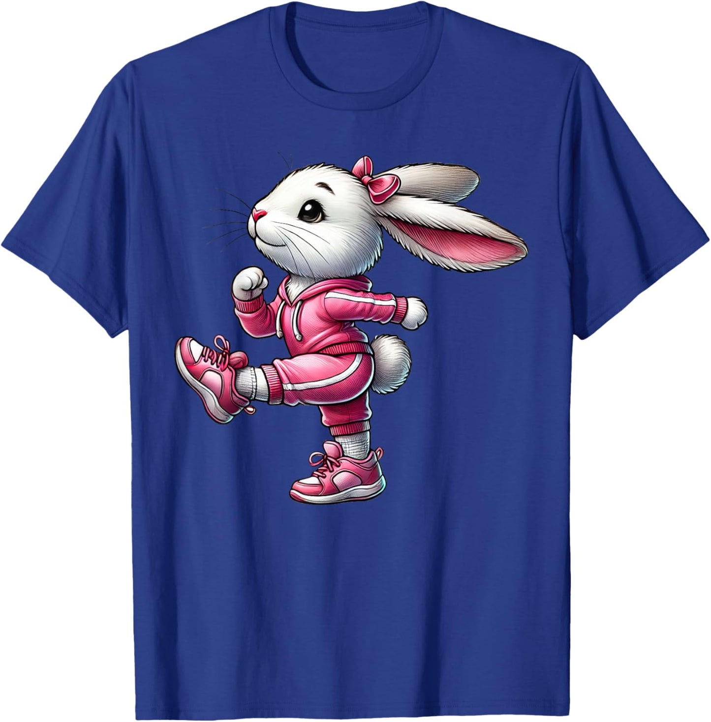 Easter Bunny Exercising Gym Fitness Workout Training T-Shirt - T-Shirt | Royal