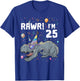 25th Birthday Boy T-Rex Dinosaur Party Dino Bday T-Shirt - T-Shirt | Royal