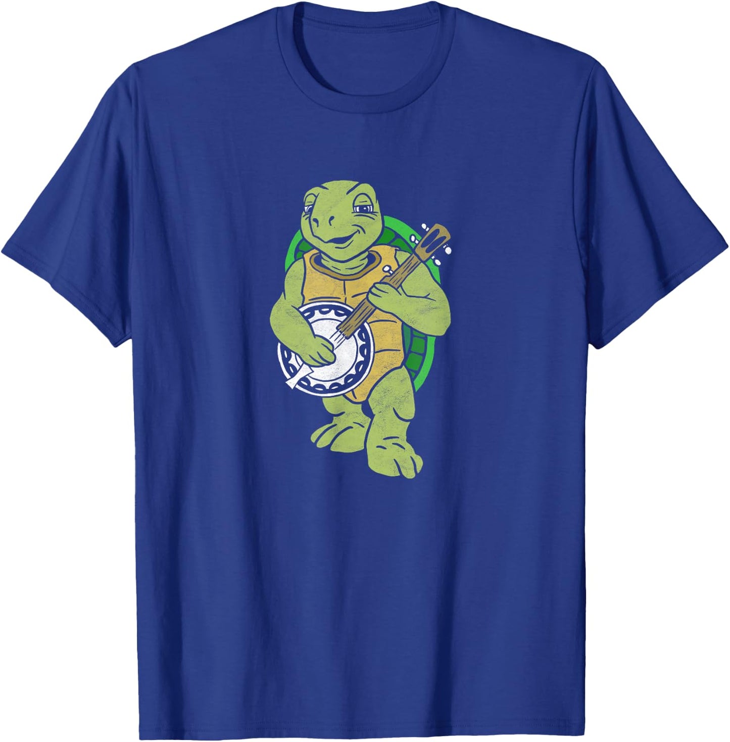 Banjo Turtle Vintage Funny Terrapin Bluegrass Graphic T-Shirt - T-Shirt | Royal
