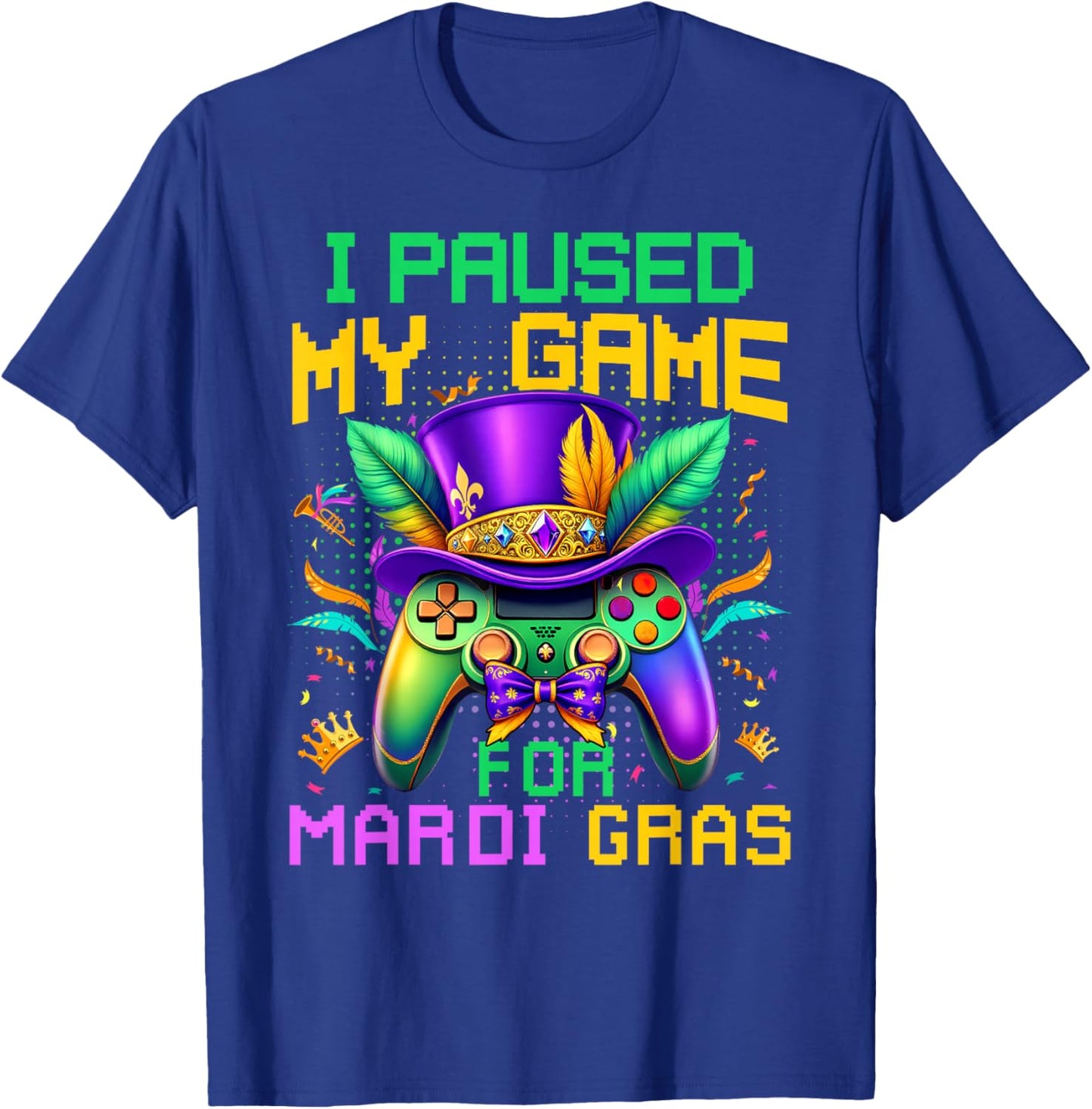 I Paused My Game For Mardi Gras Video Game Controller Boys T-Shirt - T-Shirt | Royal