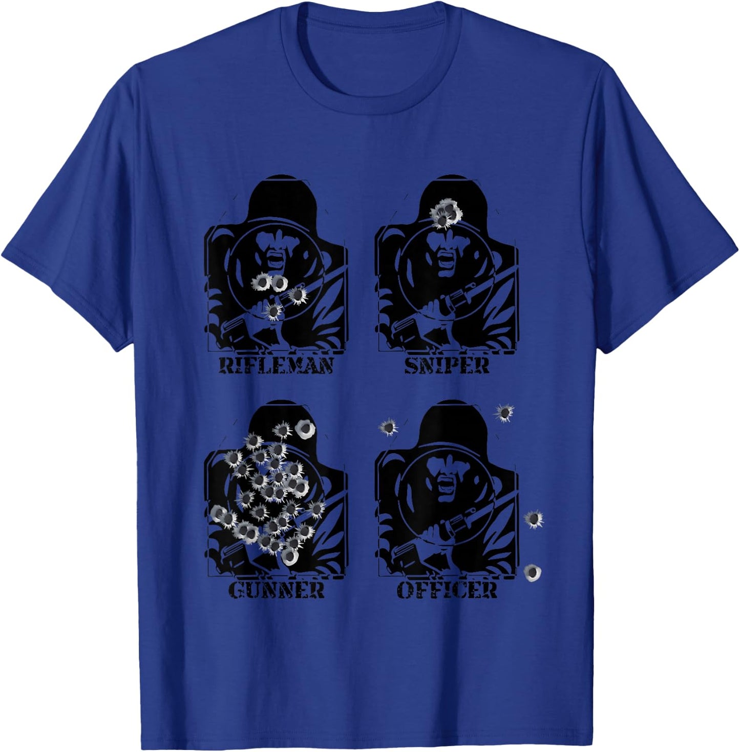 Funny Army Rifle Range Target Rifleman Sniper Gunner Officer T-Shirt - T-Shirt | Royal