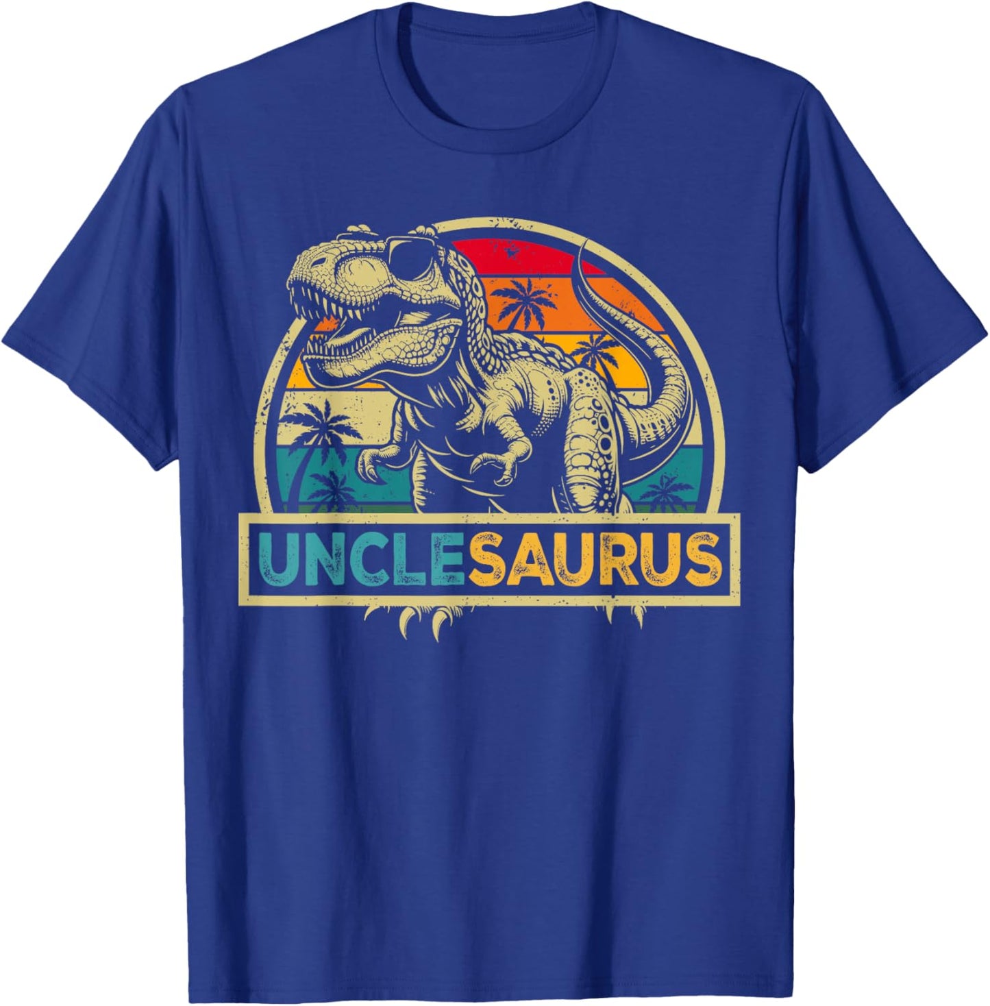 Unclesaurus T Rex Dinosaur Uncle Saurus Family Matching T-Shirt - T-Shirt | Royal