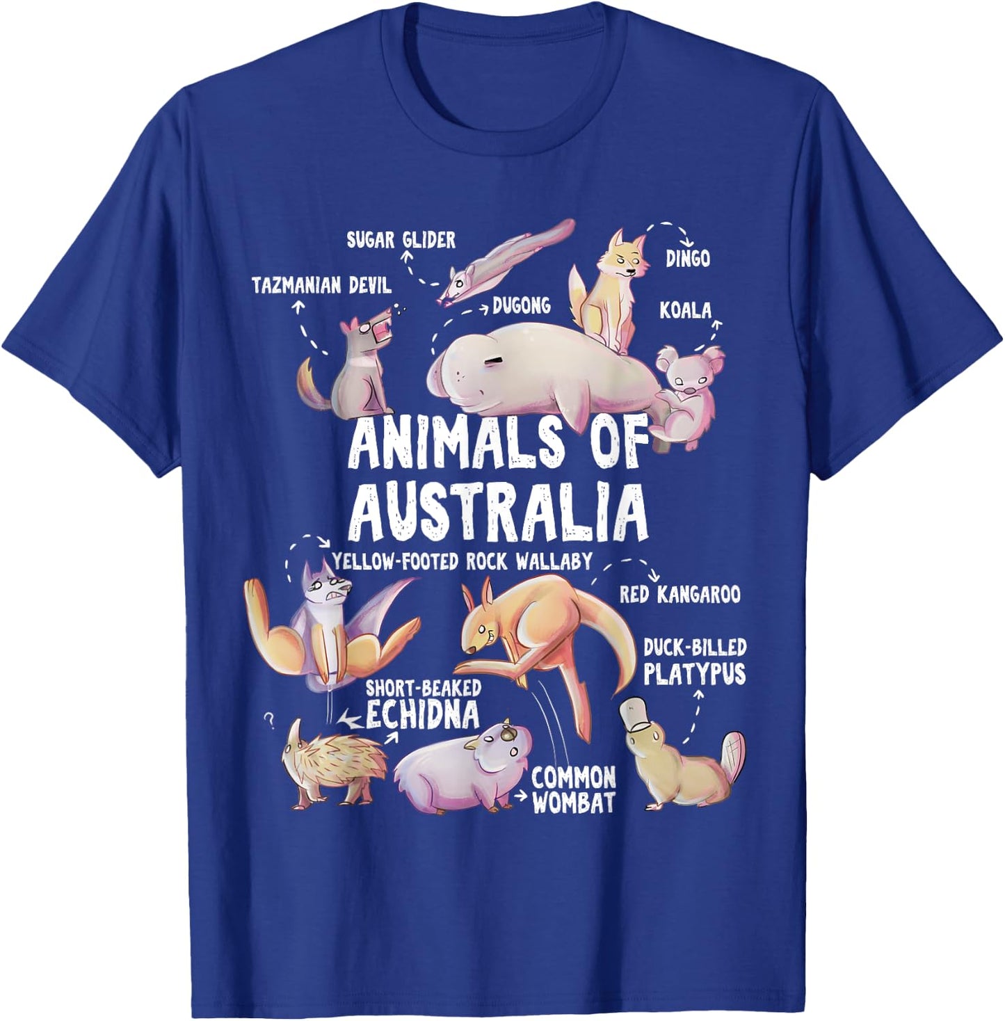 Animals Of Australia Australian Animal Educational Gift Cute T-Shirt - T-Shirt | Royal
