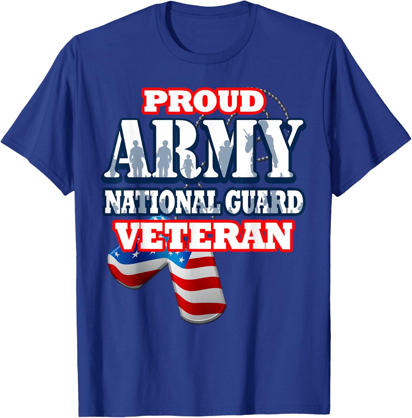 USA Proud Army National Guard Veteran Shirt Men Women T-Shirt - T-Shirt | Royal