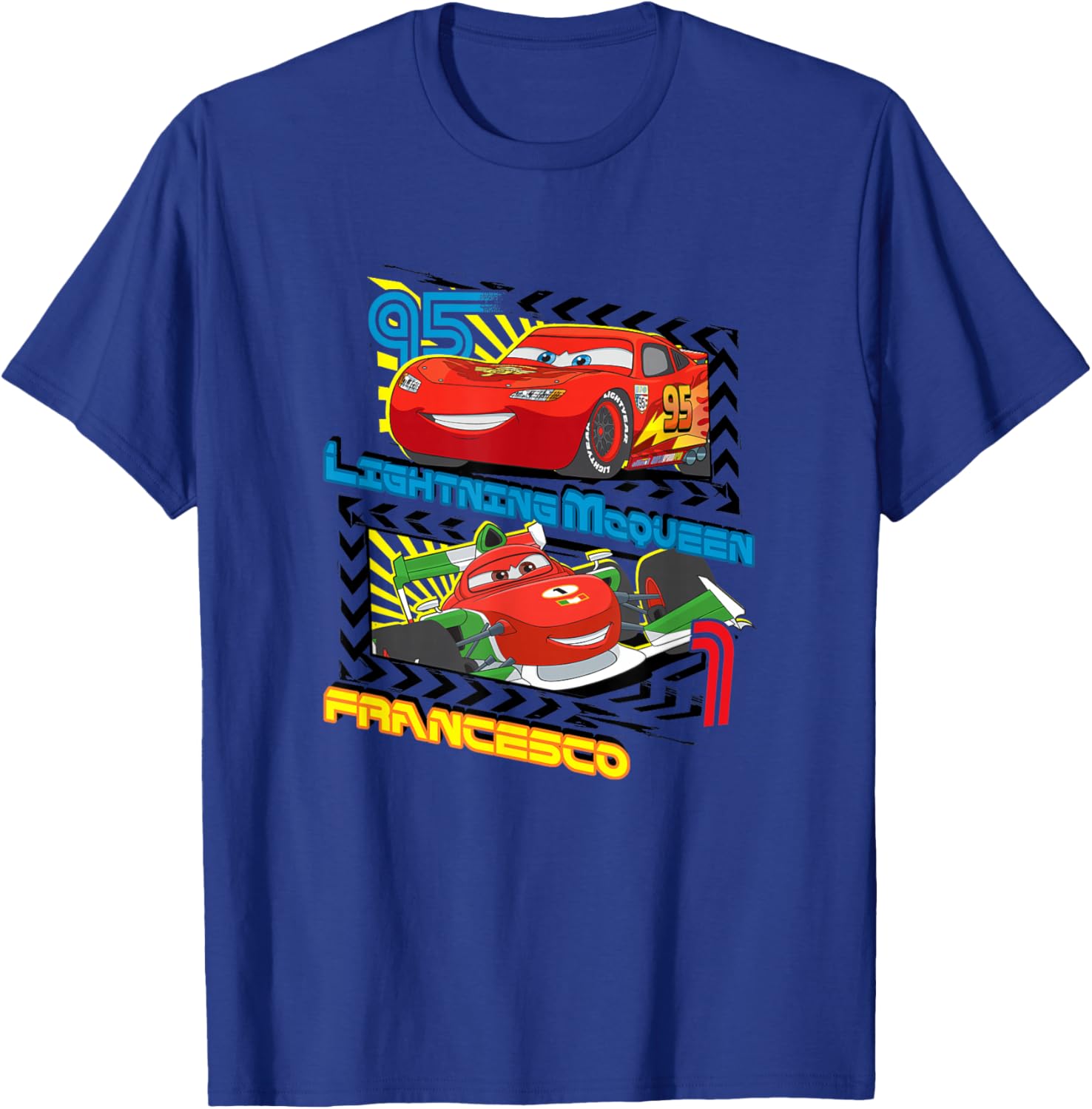 Disney Pixar Cars 2 Lightning McQueen VS Francesco T-Shirt - T-Shirt | Royal
