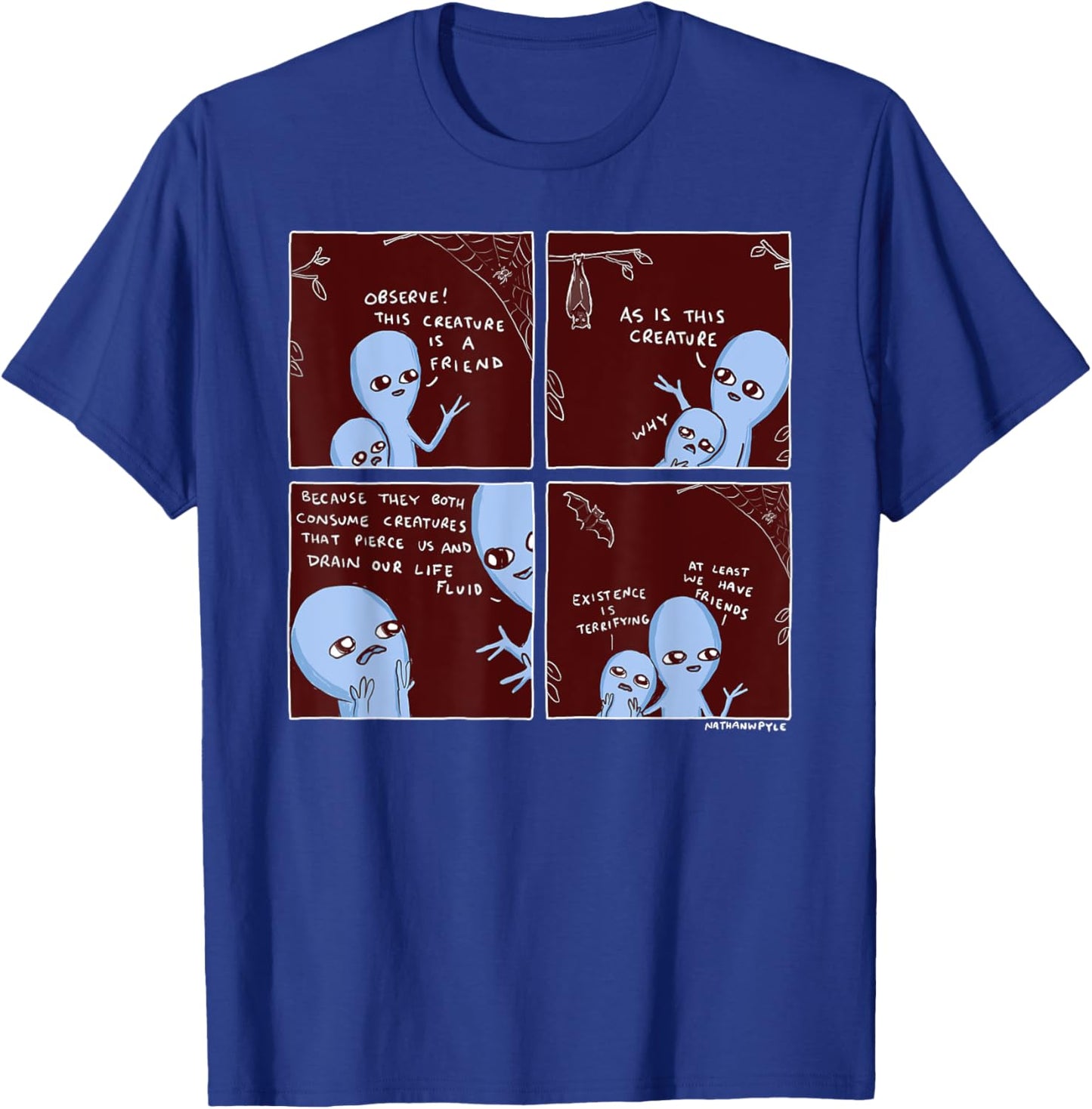 Threadless Nathan W. Pyle Strange Planet Existence Graphic T-Shirt - T-Shirt | Royal