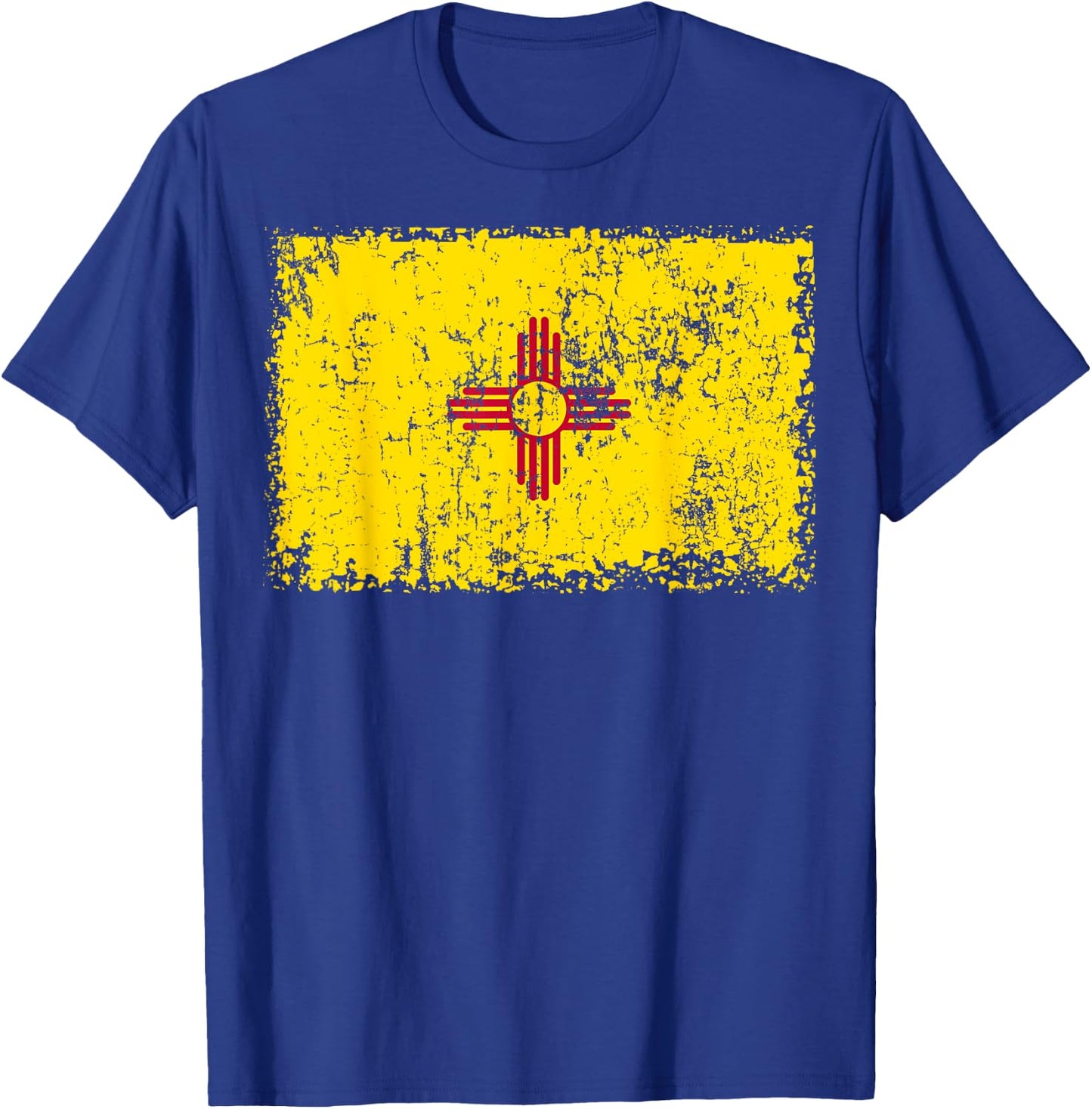 Vintage Zia Sun Distressed Zia Sun New Mexico Flag T-Shirt - T-Shirt | Royal