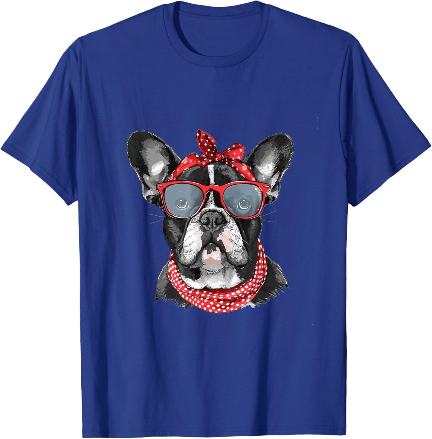 French Bulldog Frenchie Dog Mom Bandana Mothers Day Graphic T-Shirt - T-Shirt | Royal