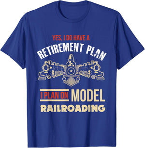 Model Train Retirement Shirt Retired Model Railway Gift T-Shirt - T-Shirt | Royal