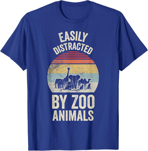 Easily Distracted By Zoo Animals Fun T-Shirt - T-Shirt | Royal