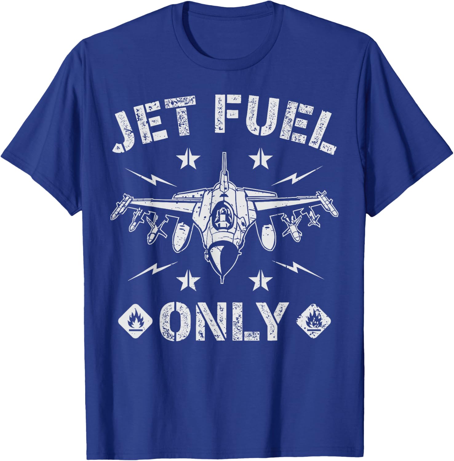 Jet Fuel Only Funny Pilot Aircraft Mechanic Aviation Gifts T-Shirt - T-Shirt | Royal