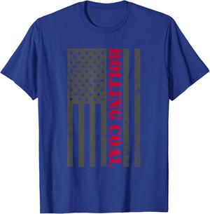 Diesel Rolling Coal US Flag Turbo Brothers Truck Driver T-Shirt - T-Shirt | Royal