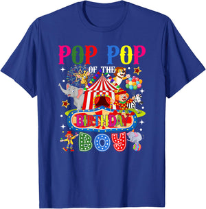 Pop Pop of The Birthday Boy Circus Carnival Theme Party T-Shirt - T-Shirt | Royal