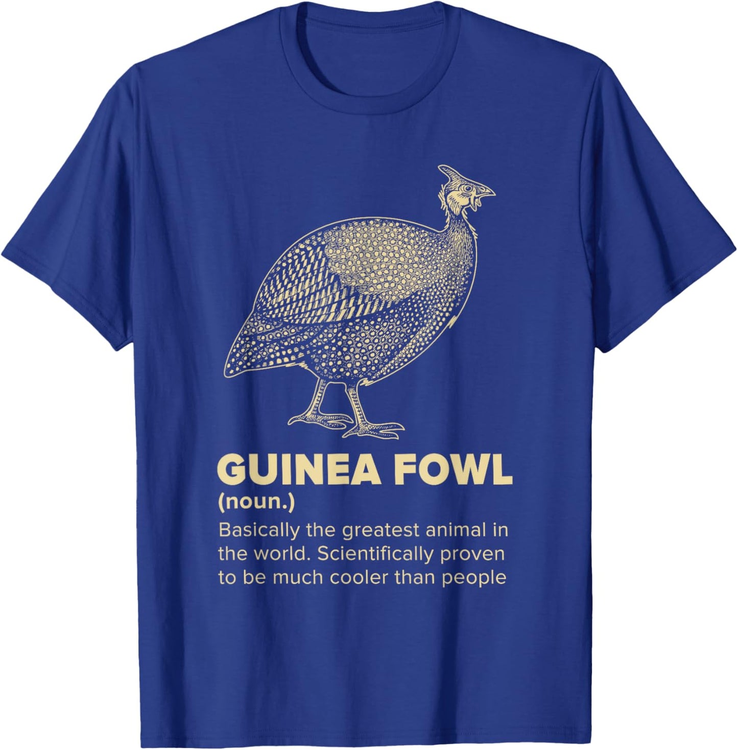 Guinea Fowl Funny Farm Bird Design -Kids Black Cotton Small T-Shirt - T-Shirt | Royal