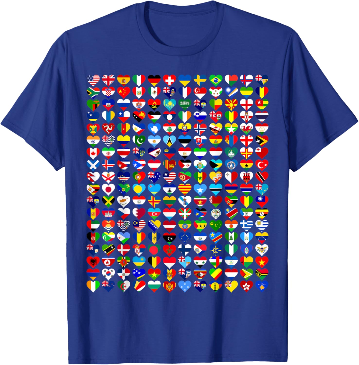 Flags of the Countries World Heart Flags Map for Kids Boys T-Shirt - T-Shirt | Royal