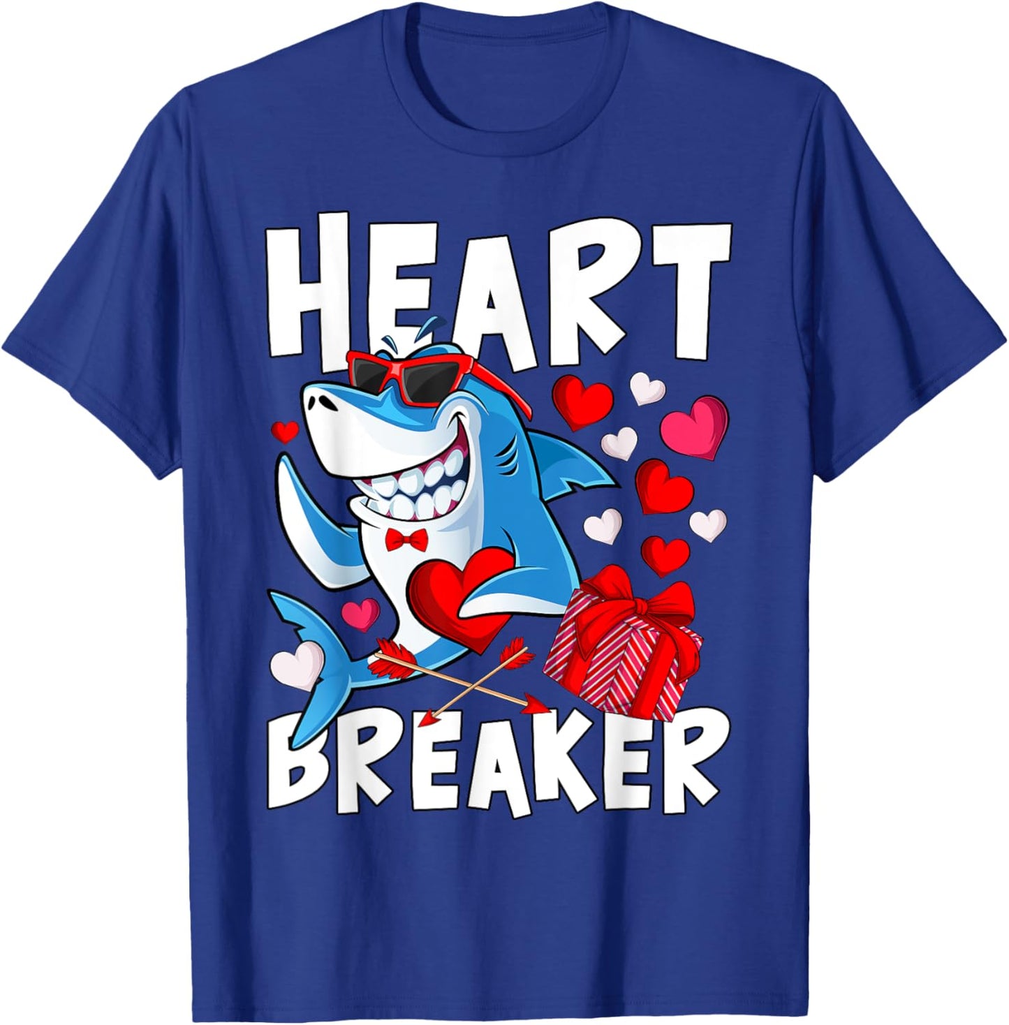 Valentines Shark Heart Breaker Valentine Shark Kids Boy Girl T-Shirt - T-Shirt | Royal