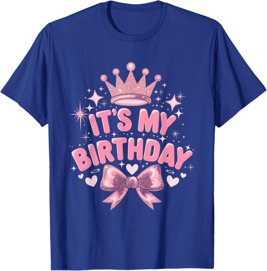 It's My Birthday Girls Women Groovy Coquette Bday T-Shirt - T-Shirt | Royal