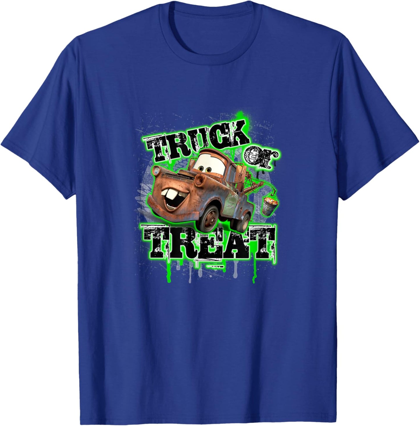 Disney Pixar Cars Halloween Truck Or Treat Mater Portrait T-Shirt - T-Shirt | Royal