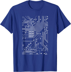 White Circuit Board Mother Board Computer Programmer Gift T-Shirt - T-Shirt | Royal