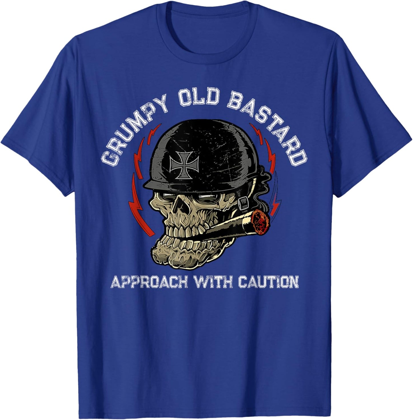 Grumpy Old Bastard Approach With Caution T-Shirt - T-Shirt | Royal