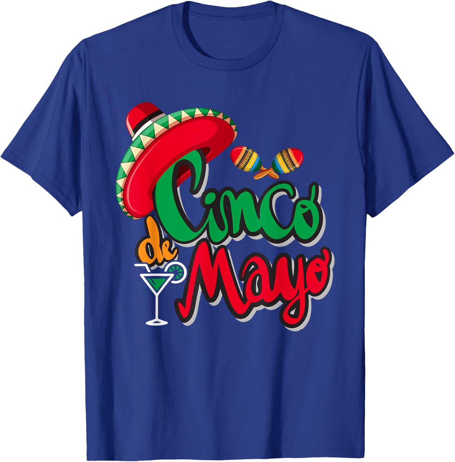 Cinco De Mayo Sombrero Men Women Mexican Taco Party Fiesta T-Shirt - T-Shirt | Royal