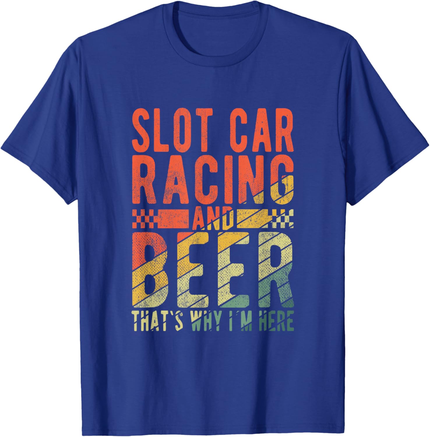Slot Car Racing and Beer Vintage Slot Car Racing Game T-Shirt - T-Shirt | Royal