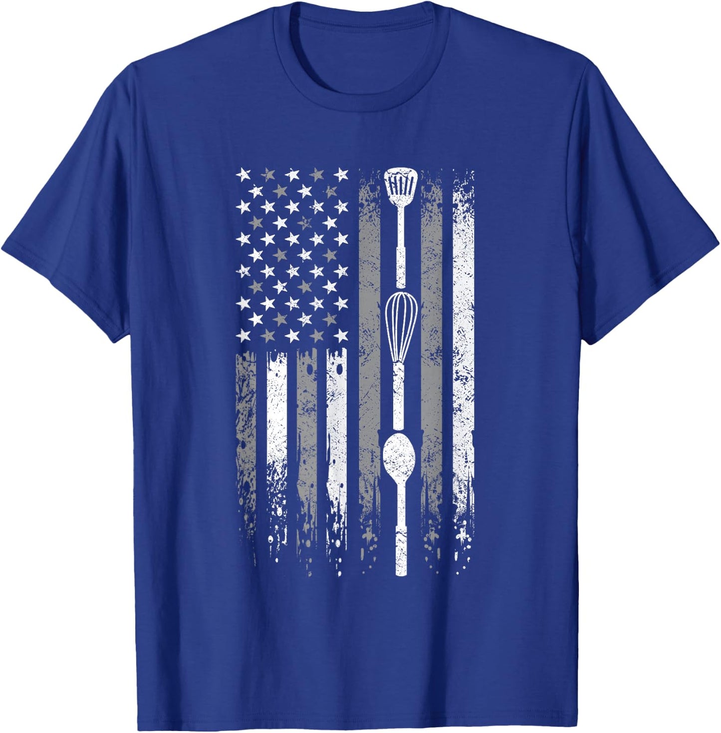 School Cafeteria Amrican Flag - Kitchen Tools Lunch Lady T-Shirt - T-Shirt | Royal