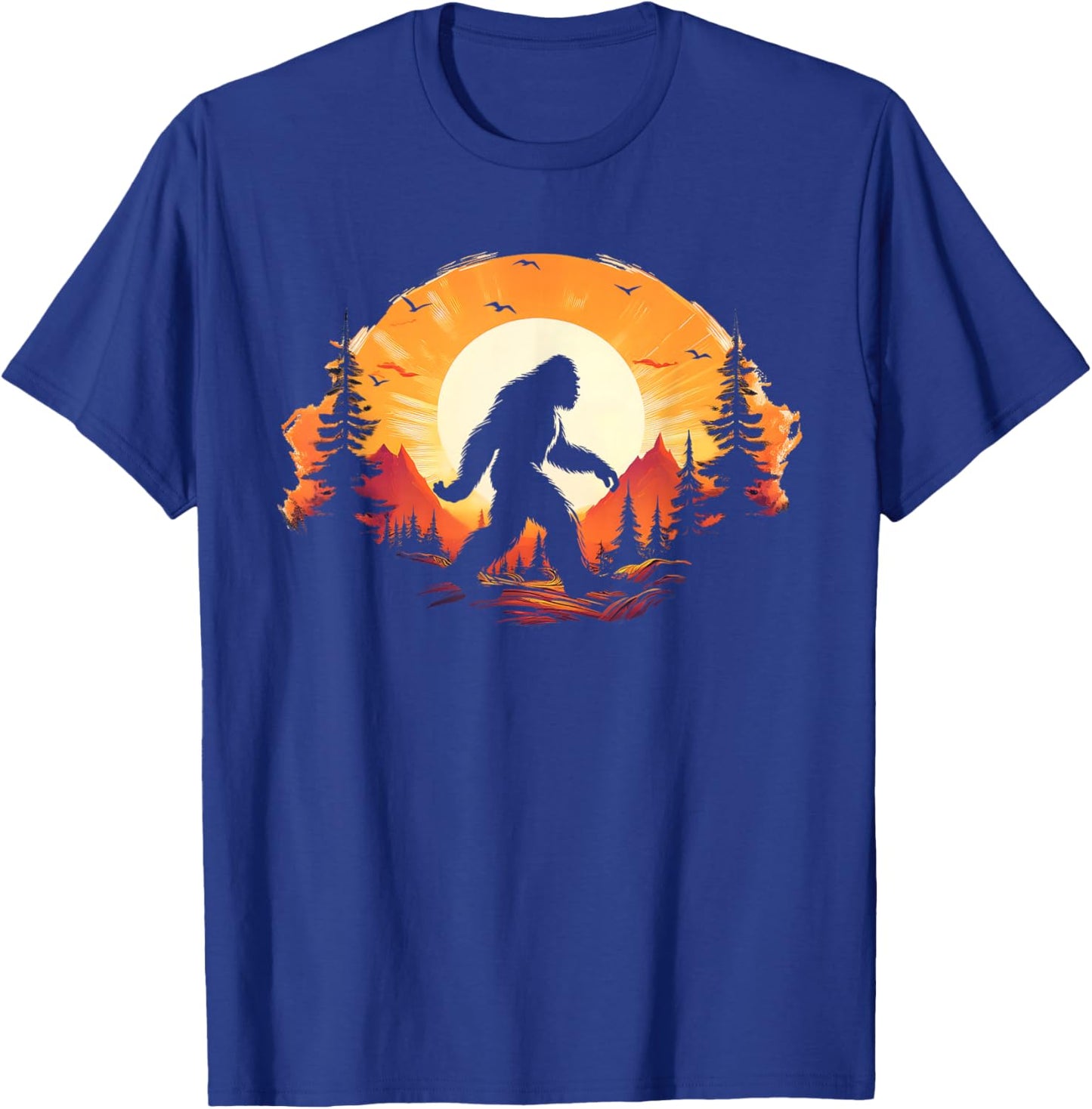 Bigfoot Believer Silhouette Sasquatch Hide And Seek T-Shirt - T-Shirt | Royal