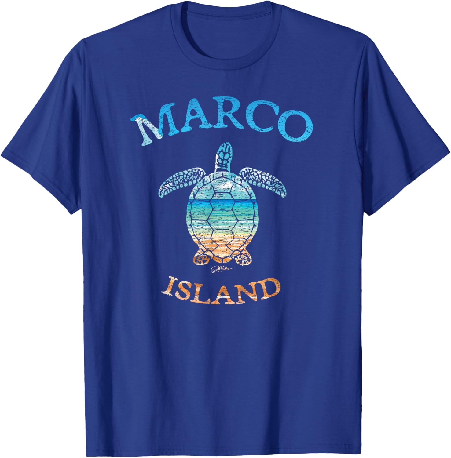 JCombs: Marco Island, FL, Sea Turtle and Beach T-Shirt - T-Shirt | Royal