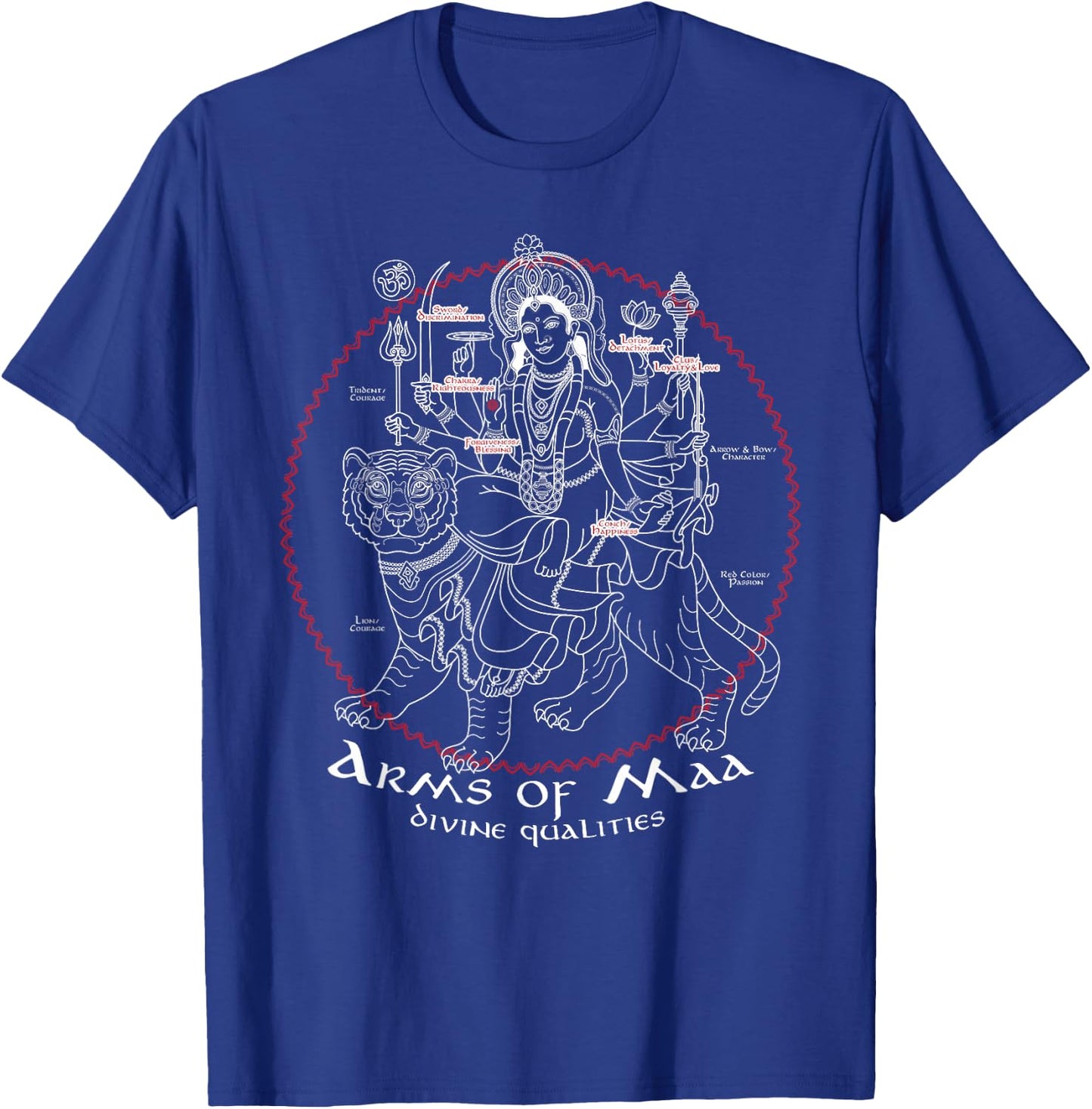 Maa Durga Arms Divine Qualities Spiritual Symbol Hindu T-Shirt - T-Shirt | Royal