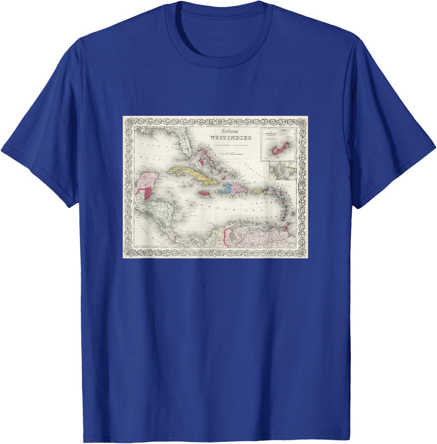 Caribbean Islands Map T Shirt T-Shirt - T-Shirt | Royal