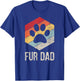 Funny Fur Dad Vintage Retro Dog and Cat Owner T-Shirt - T-Shirt | Royal