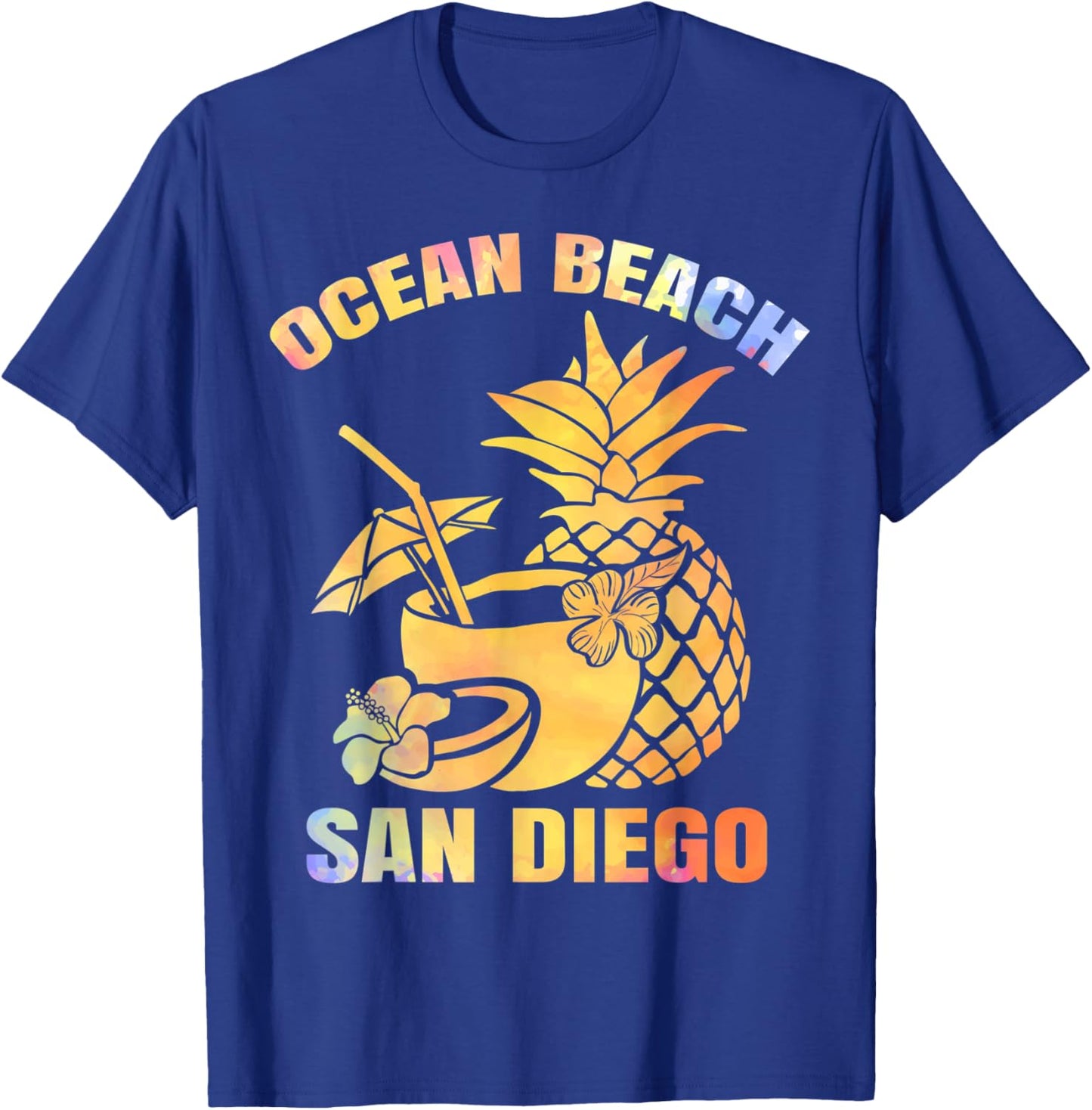 Summer Vacation Retro Sunset San Diego Ocean Beach T-Shirt - T-Shirt | Royal