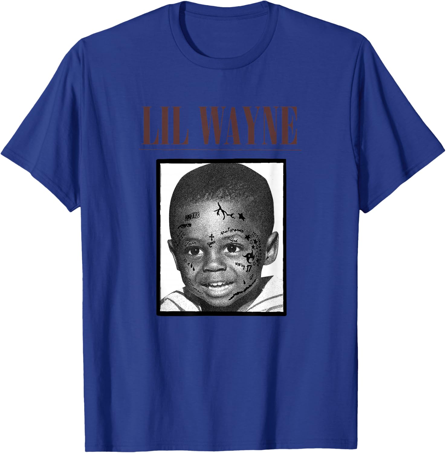 Lil Wayne Tattooed Baby Picture Small T-Shirt - T-Shirt | Royal