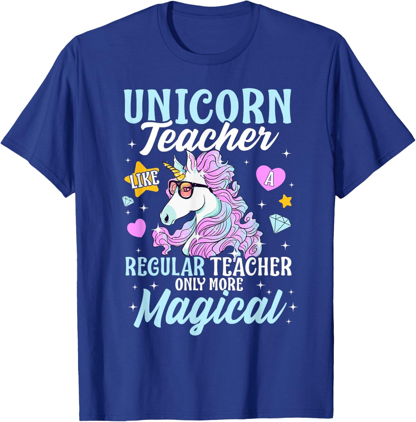 Unicorn Teacher Back To School Cute Magic Teacher Men Women Kids T-Shirt - T-Shirt | Royal