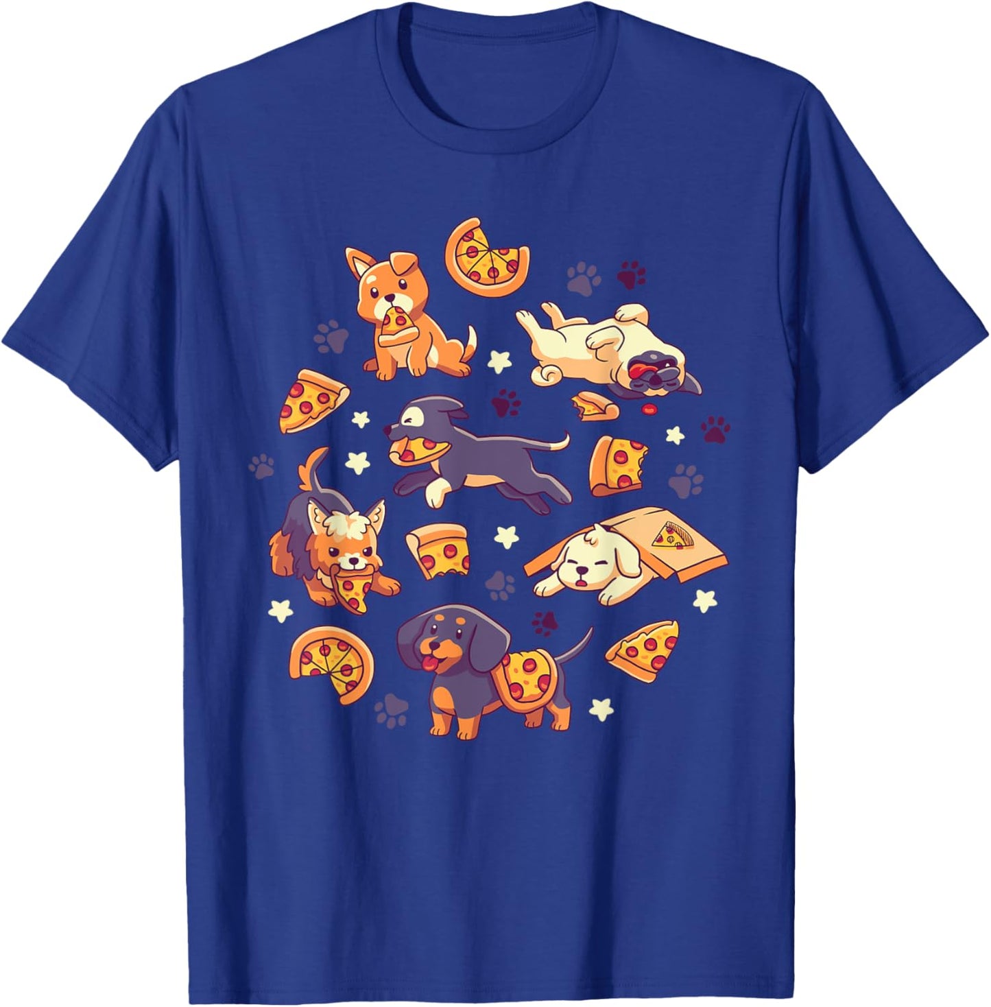 Pupperoni Pizza - Cute Puppy Dogs with Fast Food - Kawaii T-Shirt - T-Shirt | Royal