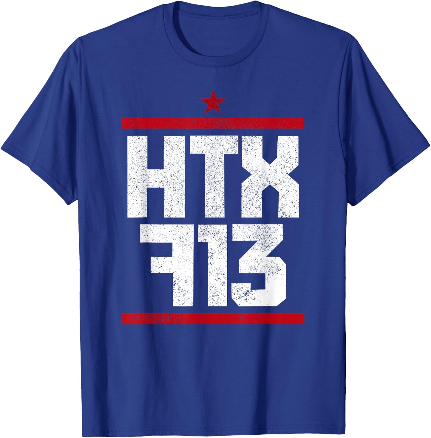 Houston Texas HTX 713 Area Code Vintage Pride T-Shirt - T-Shirt | Royal