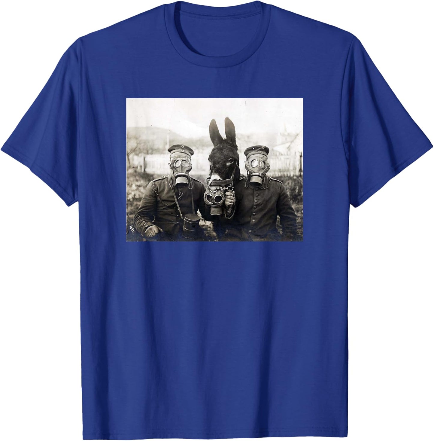 WW1 Vintage Gas Mask Donkey Shirt T-Shirt - T-Shirt | Royal