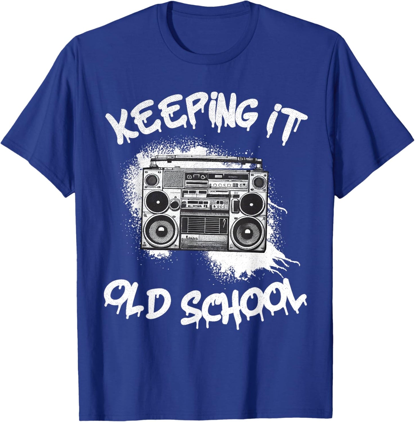 Keeping it Old School Vintage Boombox 80s Hip Hop Graffiti T-Shirt - T-Shirt | Royal