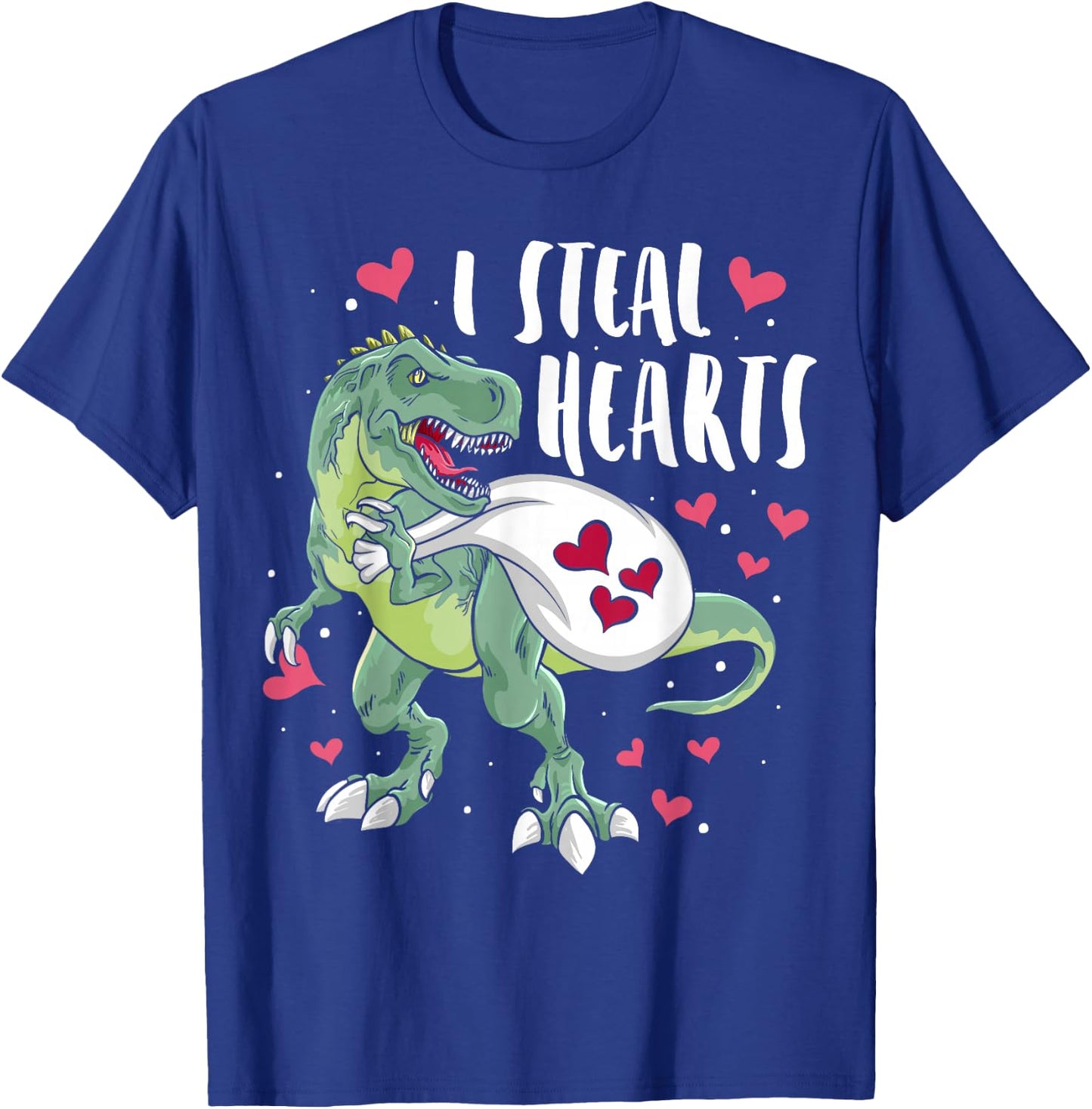 Funny Dinosaur Valentine's Day I Steal Hearts T-Rex T-Shirt - T-Shirt | Royal