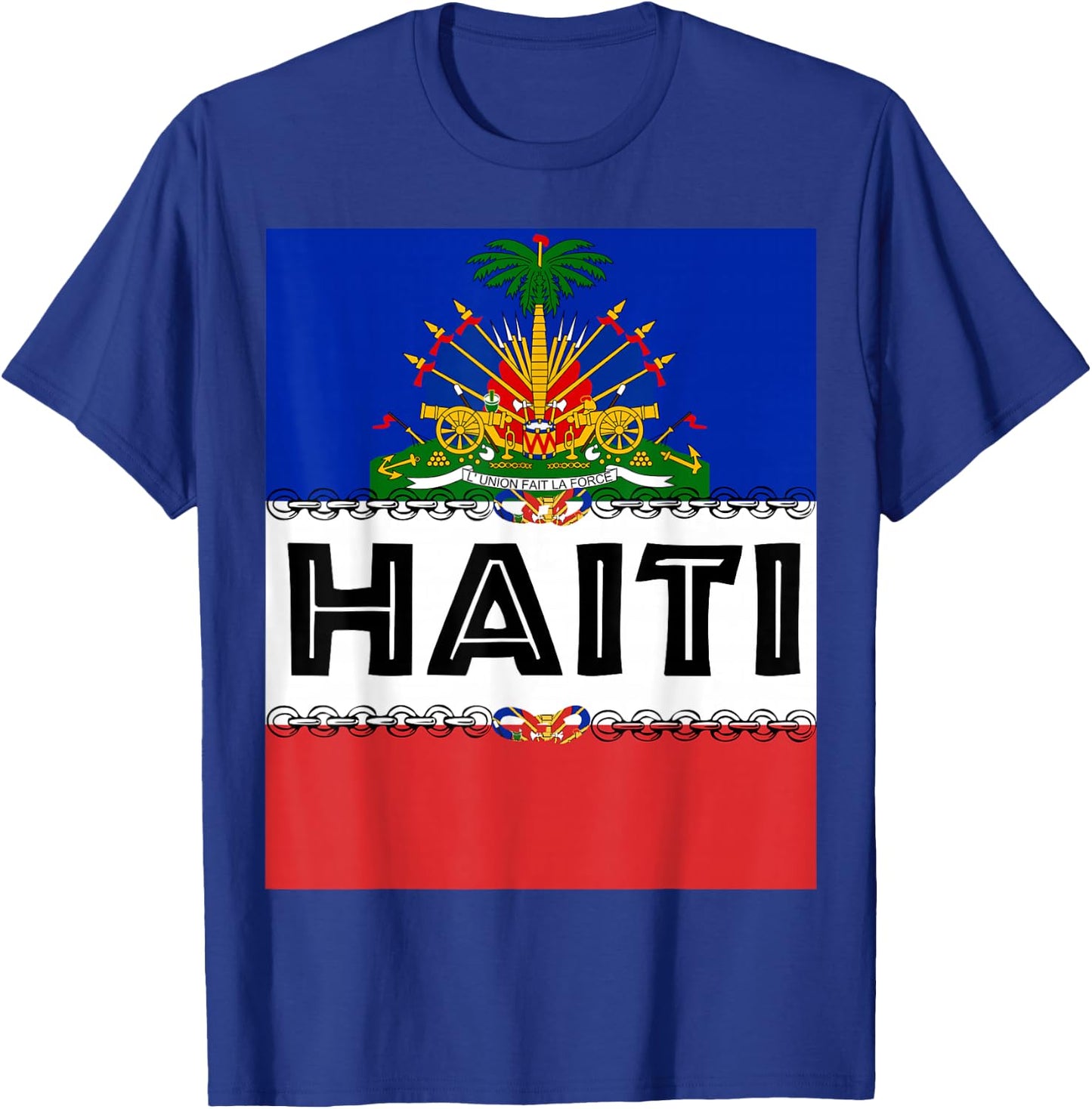 Haitian Pride for Haiti Flag Day Gift Ayiti Chains Zoe T-Shirt - T-Shirt | Royal