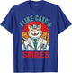 Dentist Dental Hygienist Cat Lover I Like Cats & Smiles T-Shirt - T-Shirt | Royal