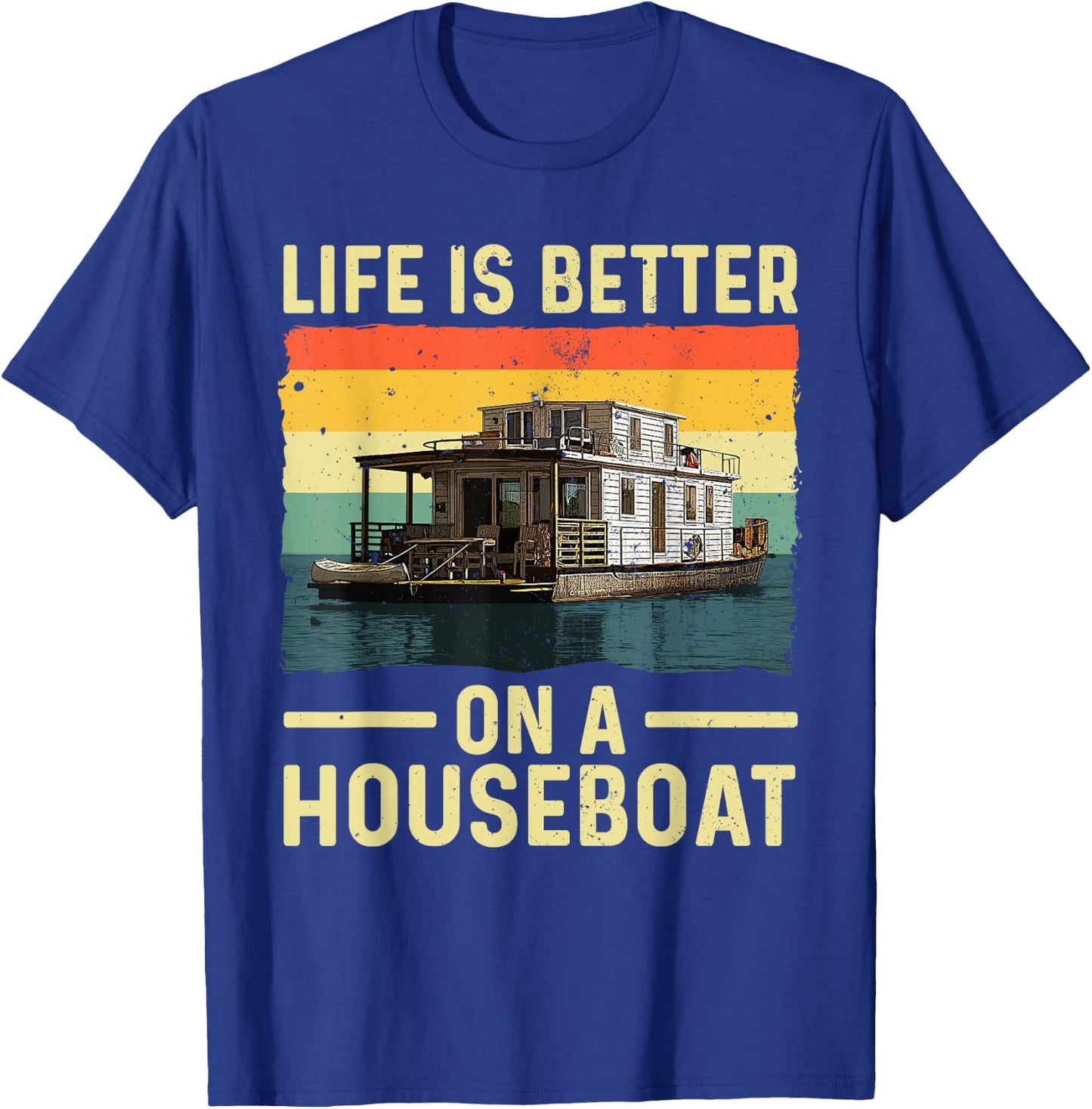 Cool Houseboat Design Women Boat Houseboat Captain T-Shirt - T-Shirt | Royal