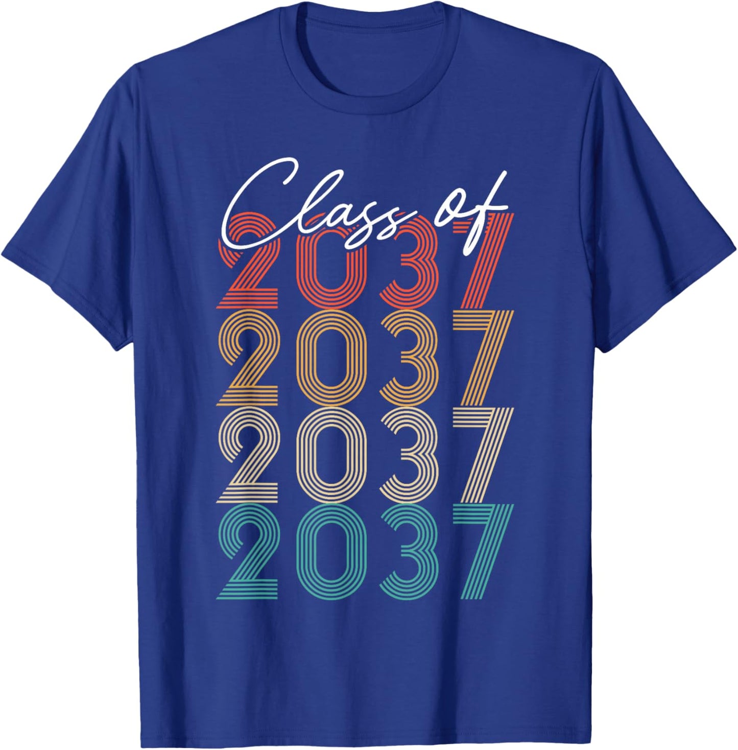 Class of 2037 Vintage Kindergarten To Graduation T-Shirt - T-Shirt | Royal