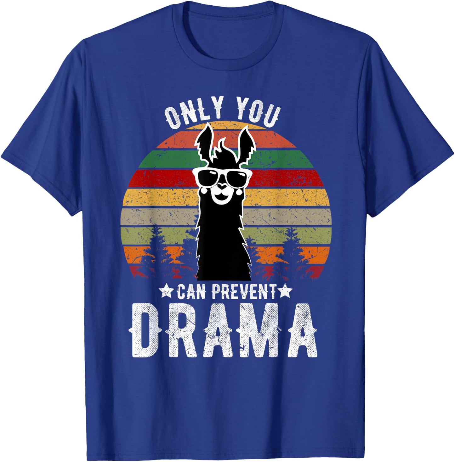 Vintage Only you can prevent drama Llama T-Shirt - T-Shirt | Royal