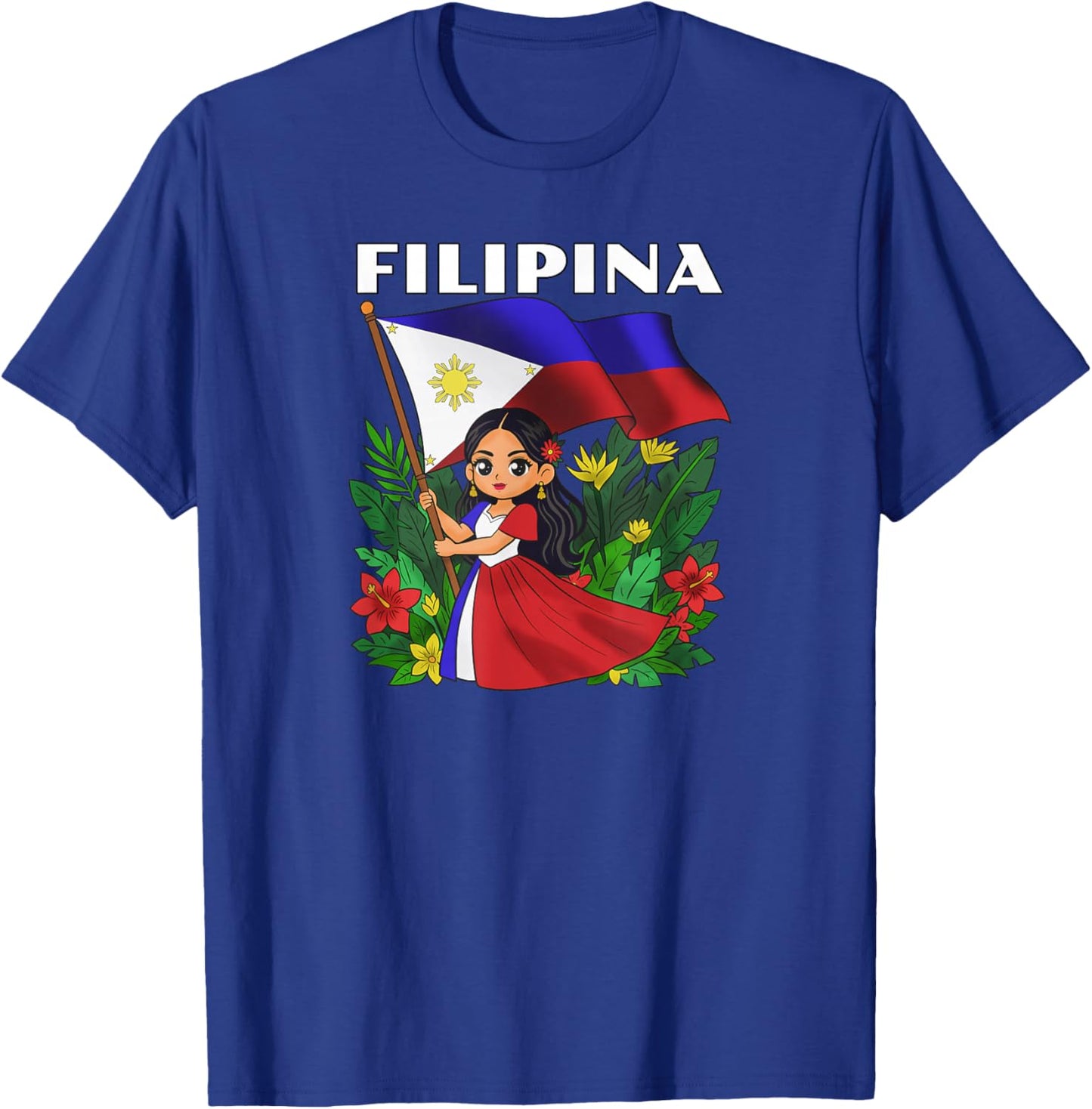 Philippines Flag Day Filipino Girl Filipina T-Shirt - T-Shirt | Royal
